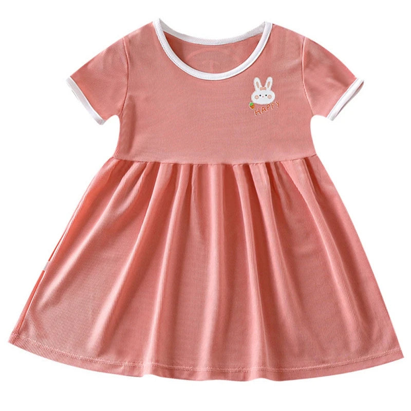 Summer Dress For Girls Cute Short Sleeve Kids Princess Dresses Fashion Toddlers Casual Dress School Costume Children's Clothing