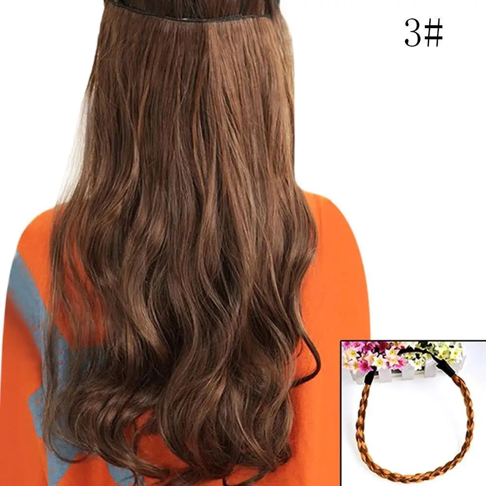 Synthetic Fashionable Straight Curled Wig Combined With Long Wave Curled Wig For Women's Heat-resistant Wig