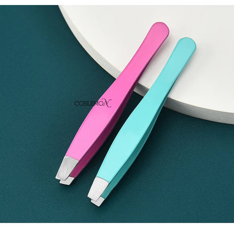 1/4pcs Eyebrow Tweezer Stainless Steel Hair Removal Clip for Eyelash Extension Tweezer Colorful Professional Makeup Beauty Tools