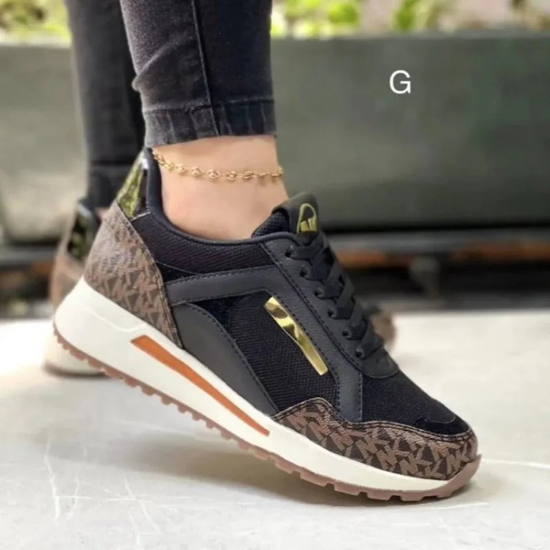 Womens Casual Sports Shoes 2024 Newstyle Fashion Round Toe Lace-up Branddesigner Daily Versatile Walking Womens Vulcanized Shoes