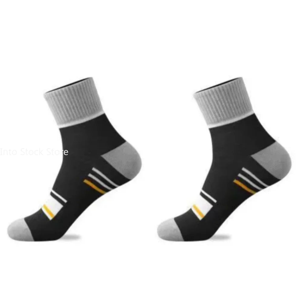 Men's Pure Cotton Socks Spring Striped Casual Socks Men's Anti-odor Antibacterial Business Socks High Quality Sports Sock Meias