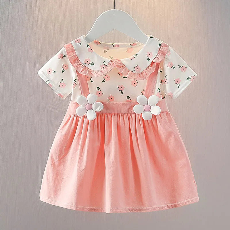 Princess Costume Summer Baby Girl Dress Doll Collar Wedding Birthday Party Outfit Toddler Girl Clothing Children Lovely A1087-1