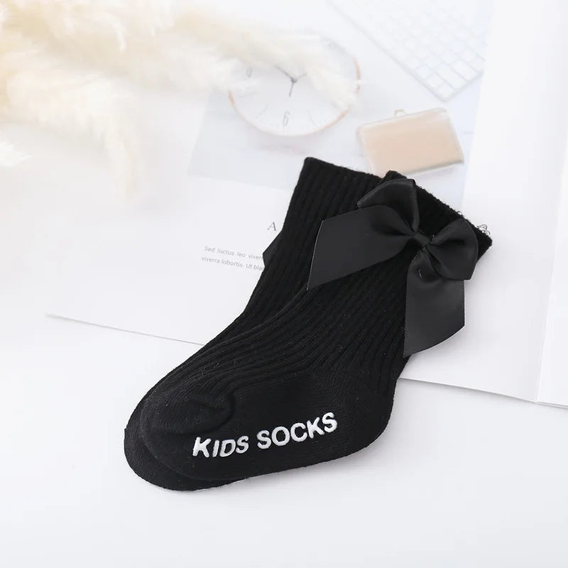 Baby Accessories Newborn Big Bow Floor Socks Infant Children Socks Kids Four Seasons Non-slip Cotton Socks Toddler Girls Clothes