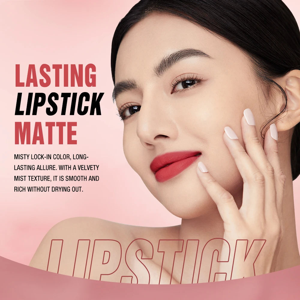 O.TWO.O Matte Lipstick Long Lasting Waterproof Lip Stick Smudge-free Classic Highly Pigmented Velvet Finish Lip Tint Makeup