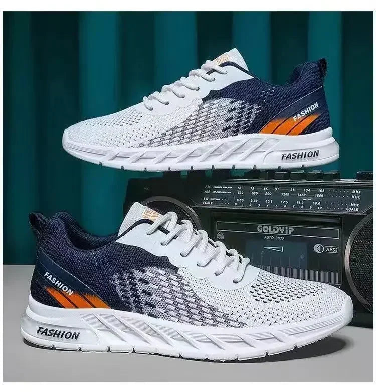 Mens Running Shoes Breathable Knit Sport Sneakers Cushion Casual Gym Athletic Trainers Outdoor Jogging Tennis Shoes