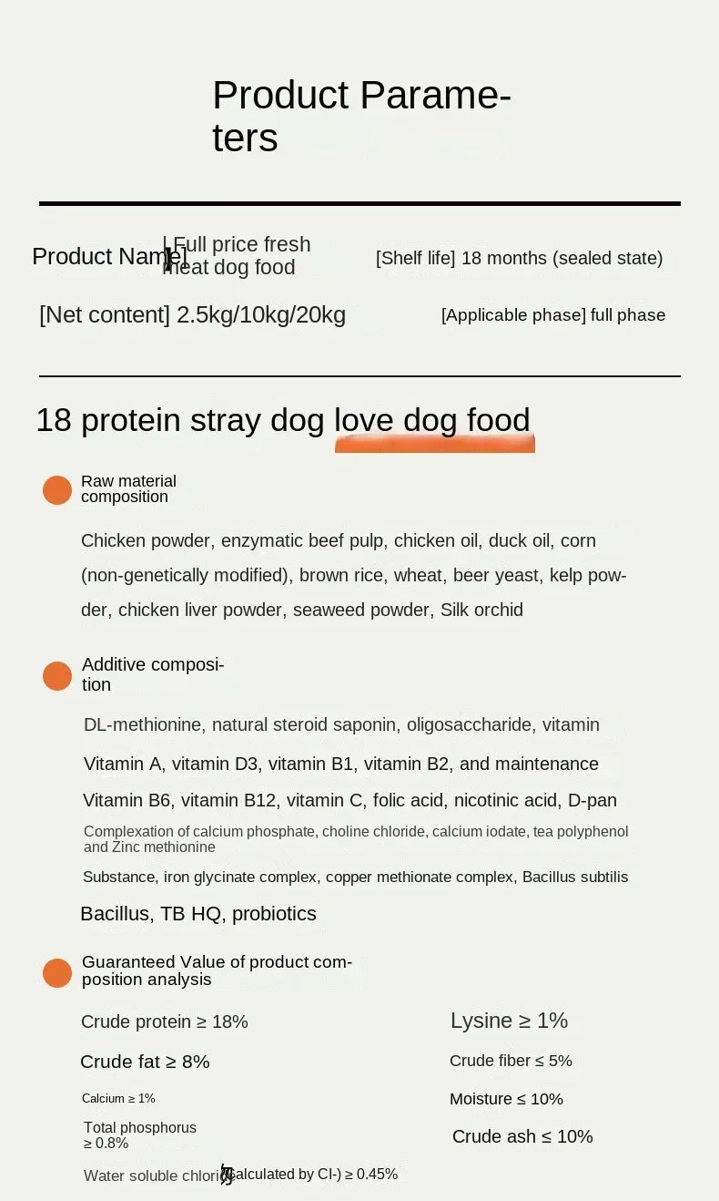 2024 Dog Food and Puppy Food Freeze Dried Full Price Dog Food with Calcium and Low Salt 30 Protein Chicken Wrap