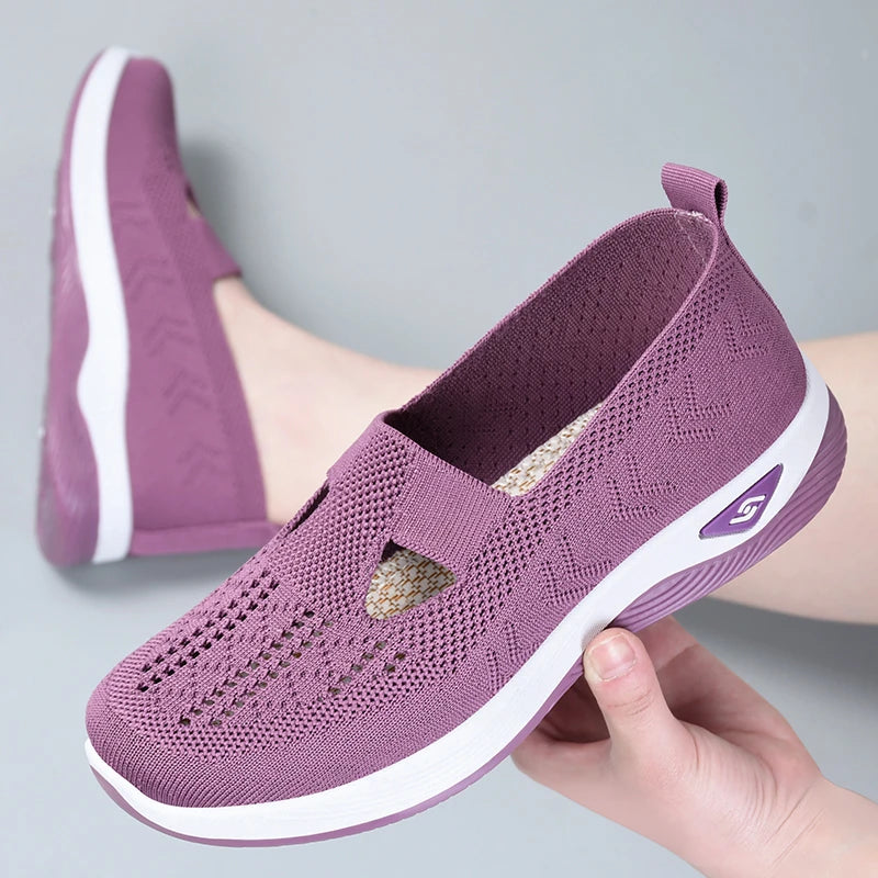 Summer New Comfort Casual Women's Shoes New Fashion Soft Sole Breathable Hollow Out Flat Shoes for Women Zapatos De Mujer