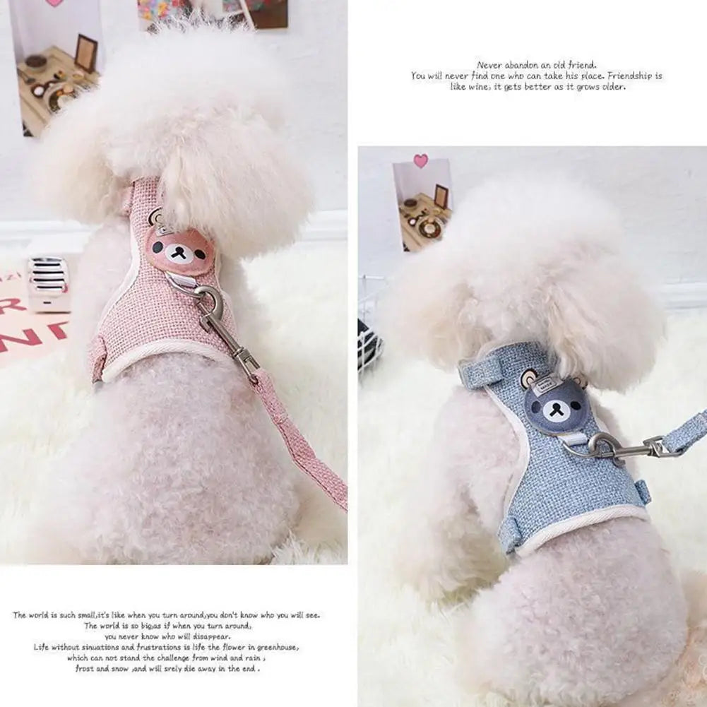 Lovely Small Pet Vest Chest Strap Dog Leash Traction Rope Walking Dog Cat Bunny Vest Harness Personalised Dog Harness Pet Supply