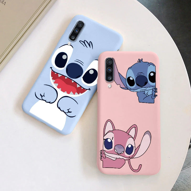 For Samsung Galaxy A70 A50 A50S A30S Camera Protect Soft Cover Silicone Cute Cartoon Lilo Stitch Case Funda For Samsung A 50 Bag