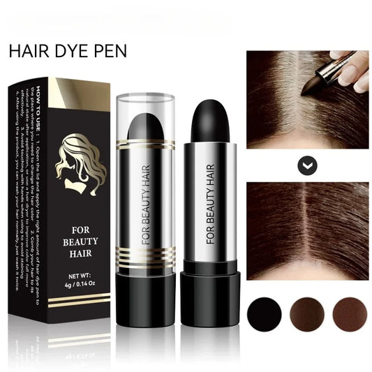 Black Brown Hair Dye Pen One-time Temporary Hair Dyeing Stick Cover Grey White Hair Fill in Hairs Coloring Styling Makeup Tools