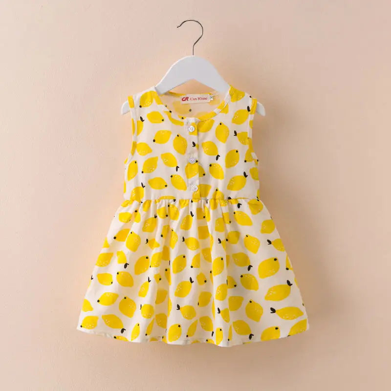 Girls Dress Summer Floral Pattern Children'S Skirt 100% Cotton Sundress Cute Comfortable Baby Beach Wear Kids Casual Clothes