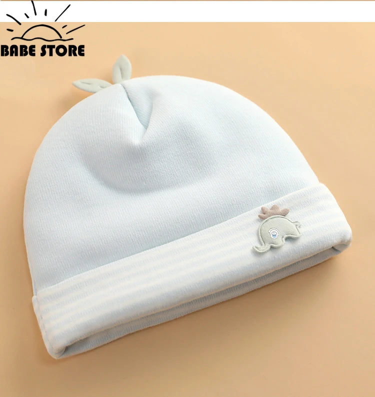 0-6 Months Baby Hats Newborn Beanie Winter Warm Thicker Cotton Soft Elastic Baby Cap for Girls Boys Infant Bonnet Accessories