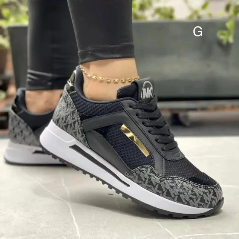 Womens Casual Sports Shoes 2024 Newstyle Fashion Round Toe Lace-up Branddesigner Daily Versatile Walking Womens Vulcanized Shoes