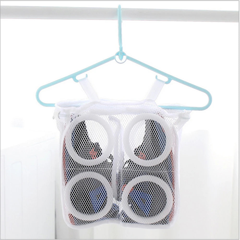 Mesh Washing Machine Shoes Bag Anti-deformation Zipper Laundry Bag Travel Shoes Clothes Storage Bags Shoes Airing Dry Tool