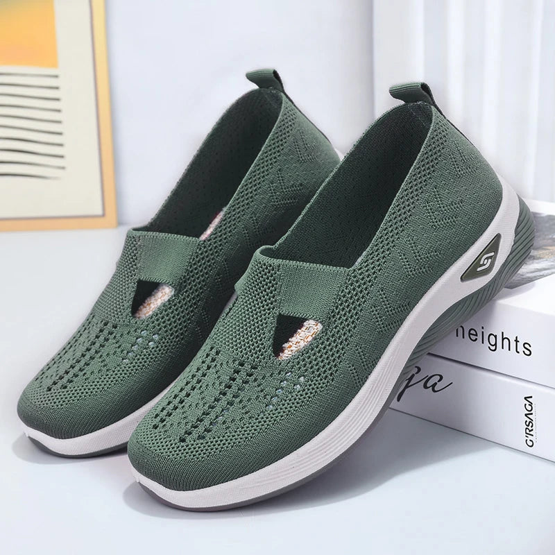 Summer New Comfort Casual Women's Shoes New Fashion Soft Sole Breathable Hollow Out Flat Shoes for Women Zapatos De Mujer