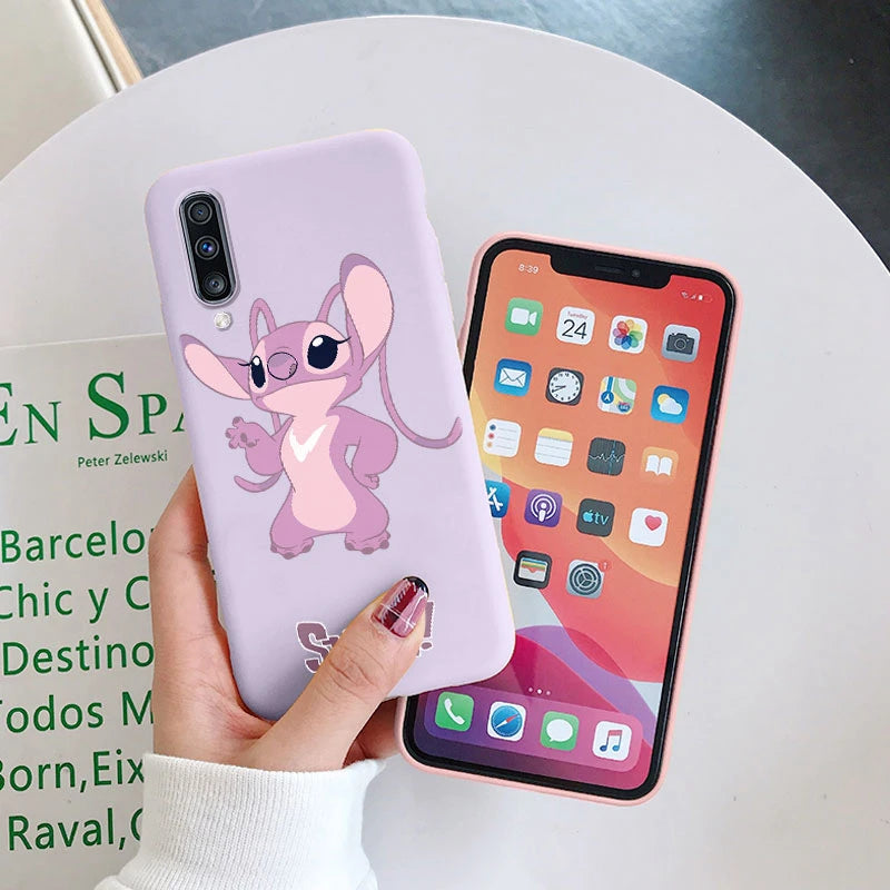 For Samsung Galaxy A70 A50 A50S A30S Camera Protect Soft Cover Silicone Cute Cartoon Lilo Stitch Case Funda For Samsung A 50 Bag