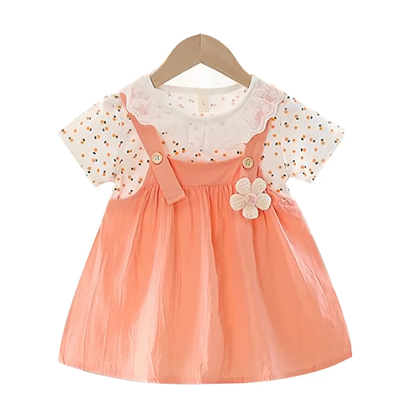 0-4Y Elegant Baby Girl Dress Lace Doll Coller Lovely Party Toddler Costume Flower Princess Outfit Girl Children Clothing A1177