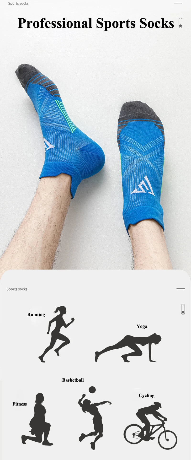 Summer Running Socks Men Women Fitness Sports Quick-drying Sweat-absorbing Breathable Anti-friction Marathon Ankle Tab Socks