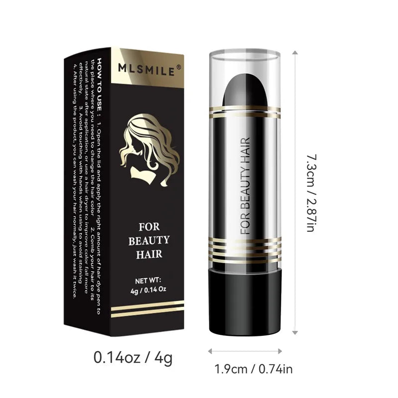 Temporary Hair Dye Pen Covering Gray Hair Lipstick Style Hair Line Shadow Cream Instantly BlackBrown Root Cover Up Concealer Pen