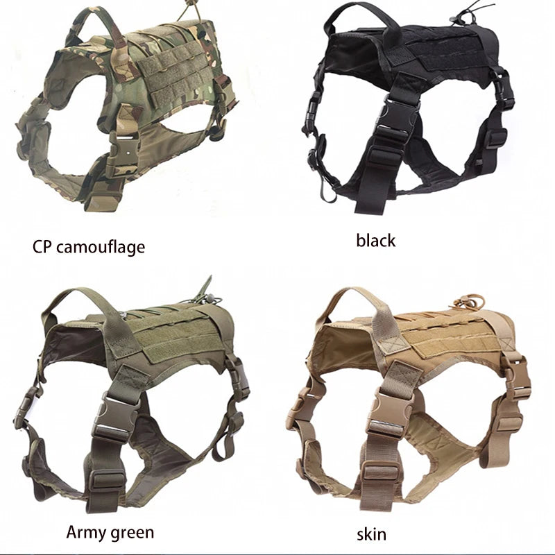 Tactical Dog Harness Military Pet German Shepherd K9 Pet Training Vest Dog Harness and Leash Set for Small Medium Large Dogs