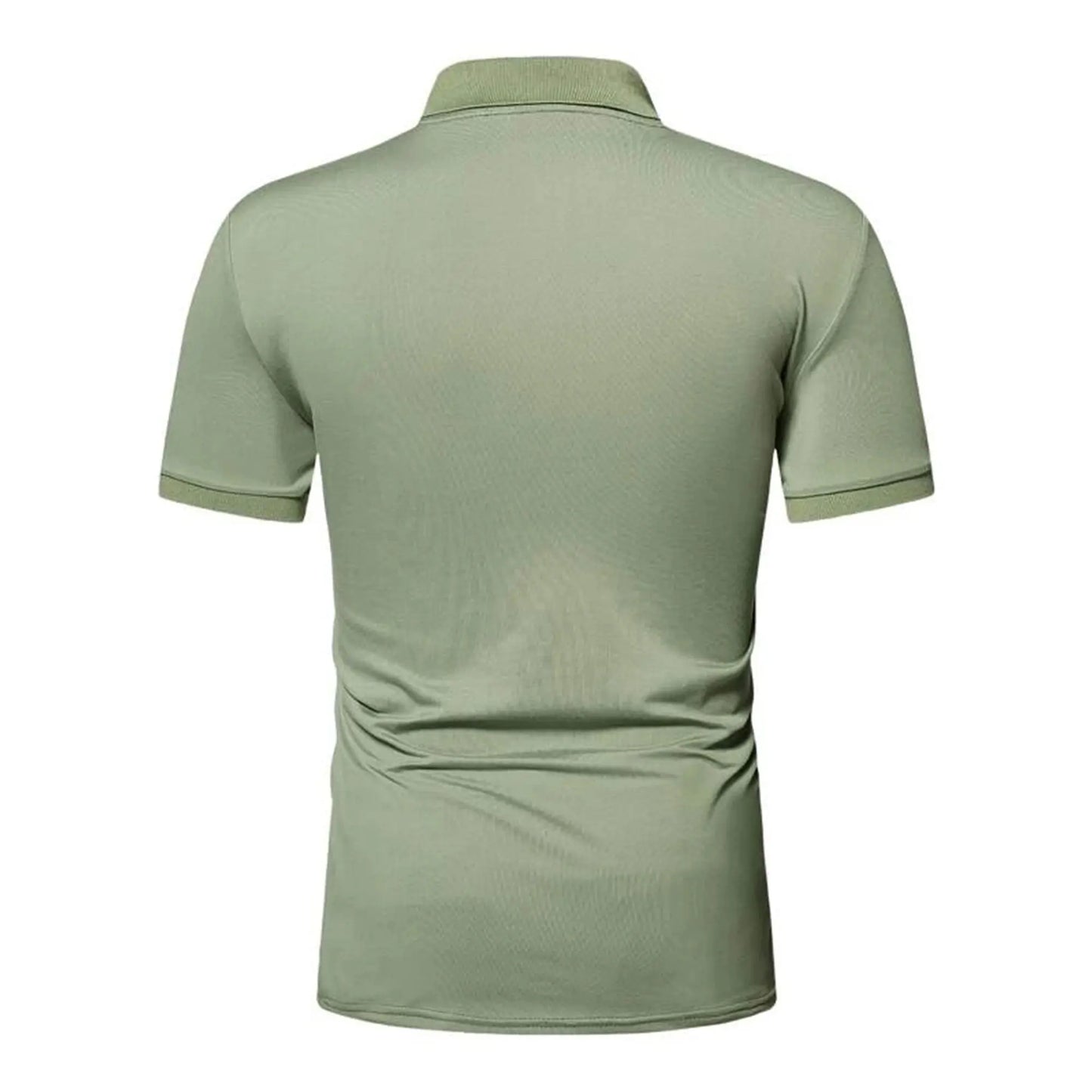 Men's polo shirt solid color short-sleeved zipper lapel T-shirt casual top