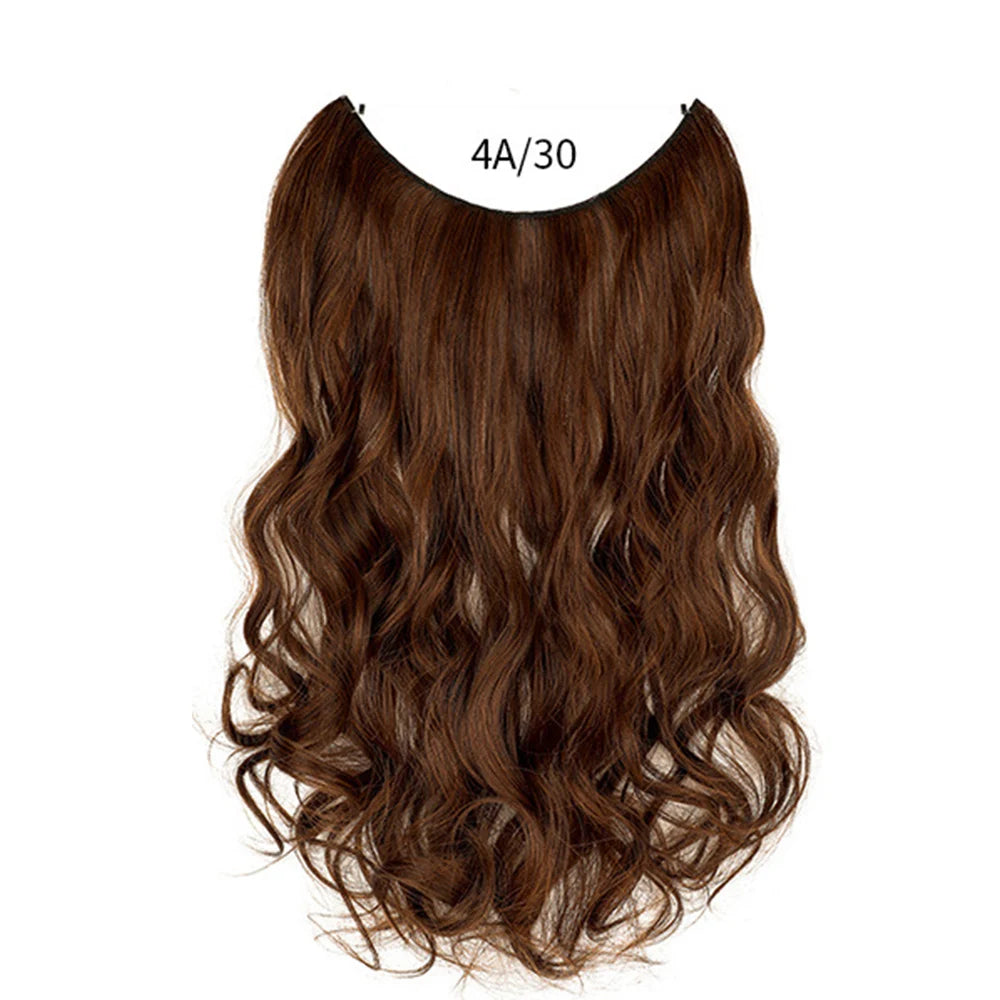 No Clip Synthetic Wave Hair Extensions Invisible Curly wig  Accessorie Hairpieces Heat Resistant Long Hair For Women  Hairextens