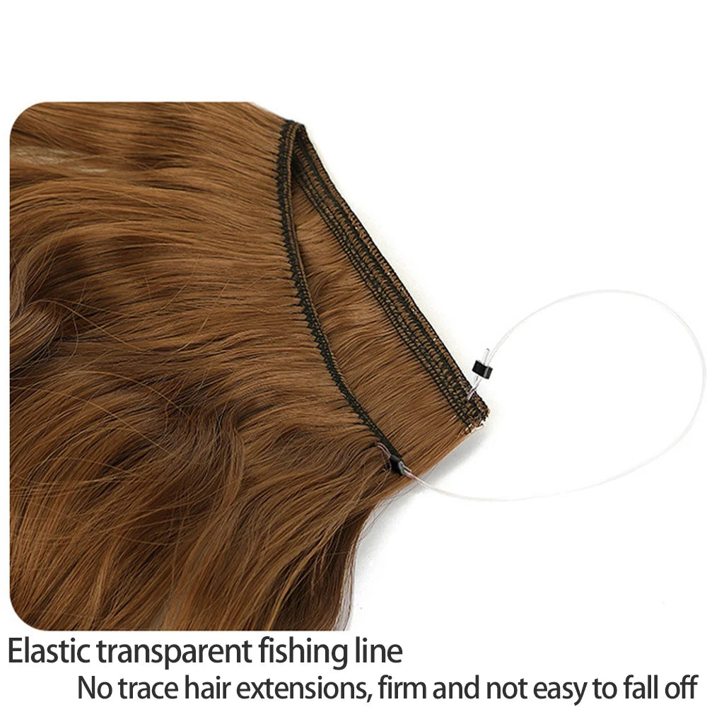 No Clip Synthetic Wave Hair Extensions Invisible Curly wig  Accessorie Hairpieces Heat Resistant Long Hair For Women  Hairextens