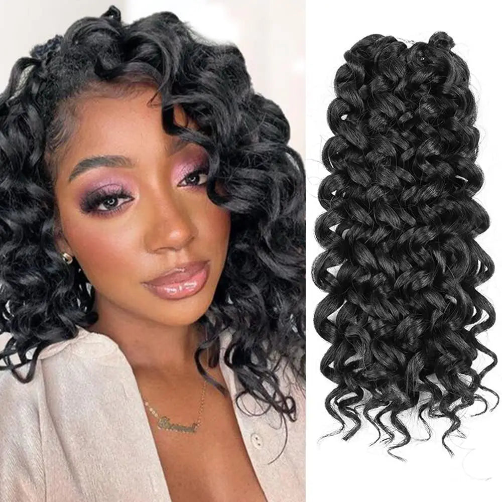 10 Inch GO GO Curl Crochet Hair for Women Short Beach Curl Crochet Braids Synthetic Deep Twist Braiding Hair Extensions