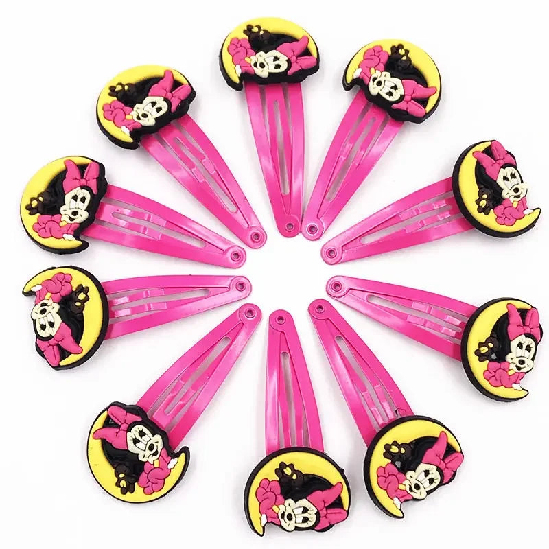 10PCS Mickey Minnie Disney Elastic Hair Rubber Band Headband Hair Accessories Girls Cartoon Hair Gum Hair Bows Korean