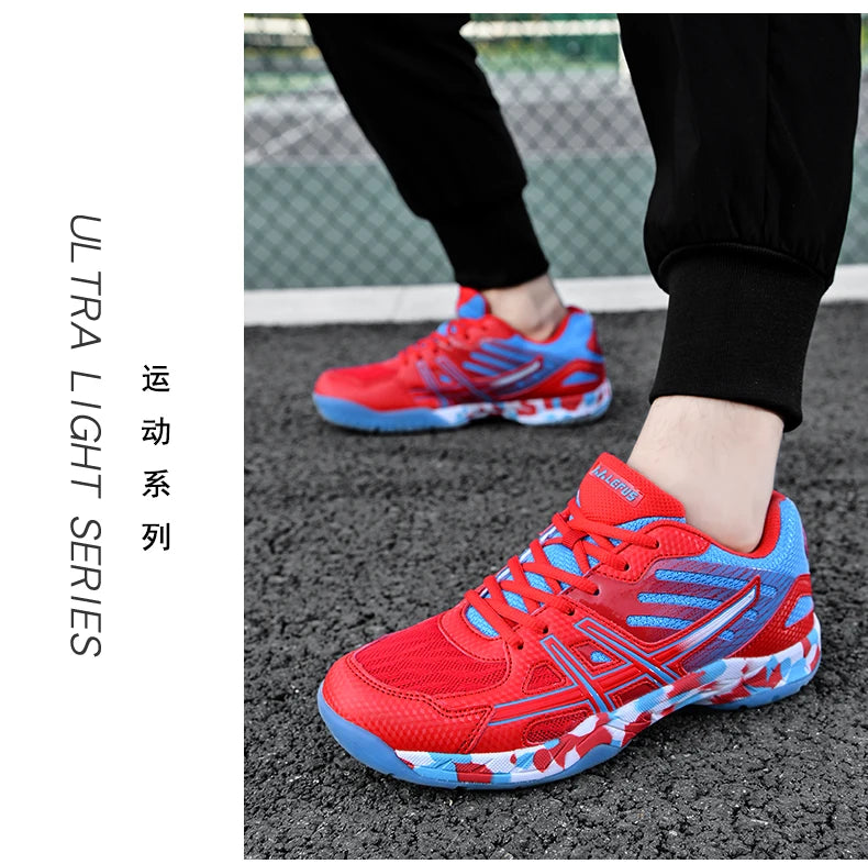 Women and Men Sports Shoes Professional Badminton Shoes Comfortable Breathable Tennis Shoes Shock Absorbing Volleyball Shoes Men