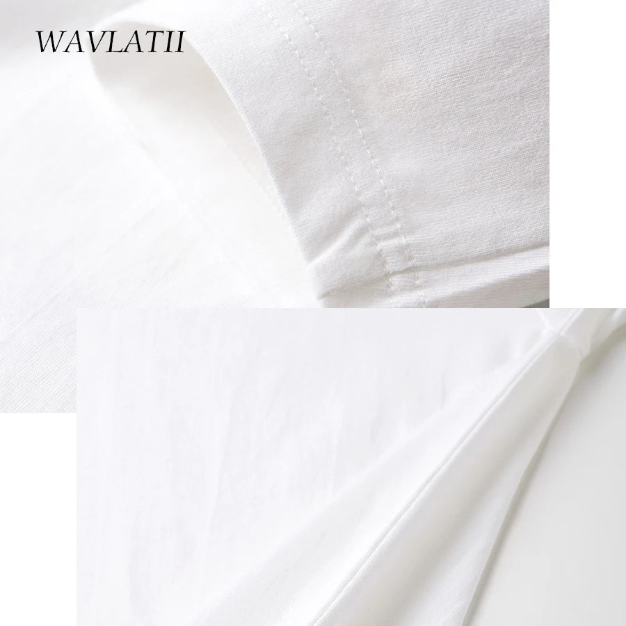 WAVLATII New Women Cotton Long Sleeve T shirts Female Pink White 230 GSM Soft Casual Base Tees Tops for Spring Autumn WLT2301