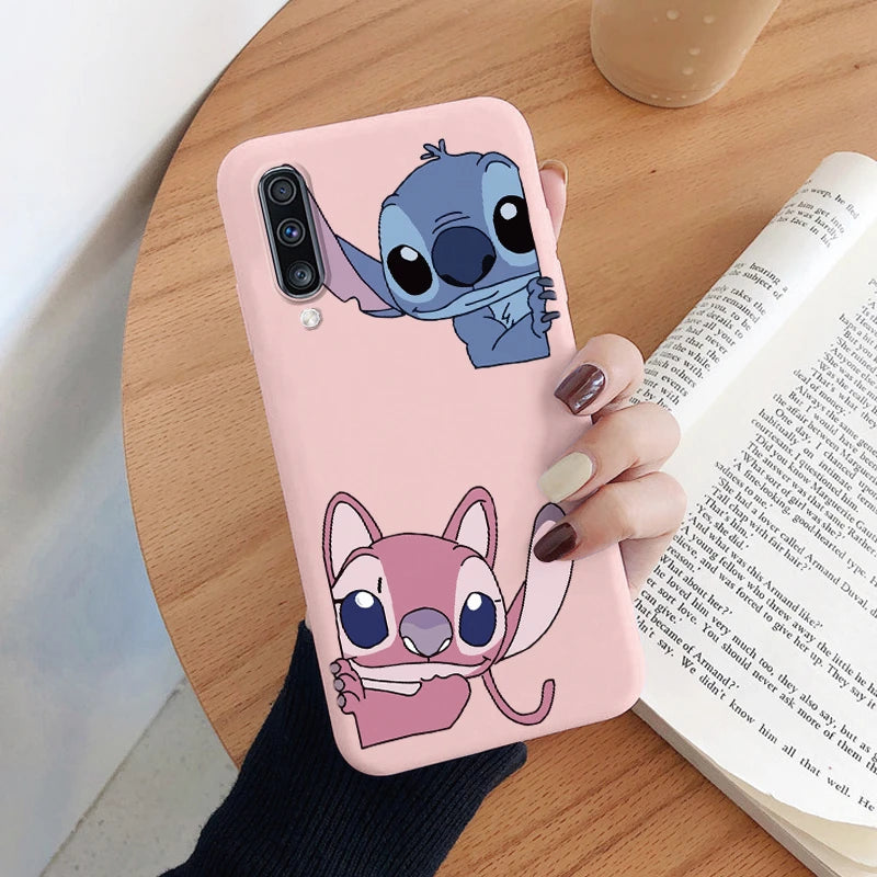 For Samsung Galaxy A70 A50 A50S A30S Camera Protect Soft Cover Silicone Cute Cartoon Lilo Stitch Case Funda For Samsung A 50 Bag