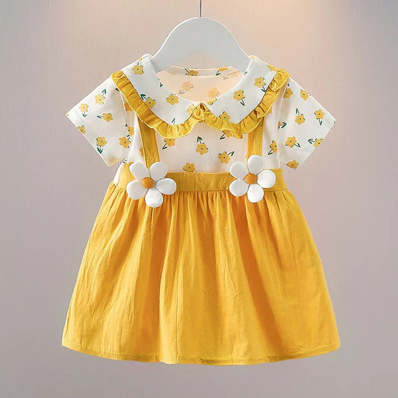 Princess Costume Summer Baby Girl Dress Doll Collar Wedding Birthday Party Outfit Toddler Girl Clothing Children Lovely A1087-1