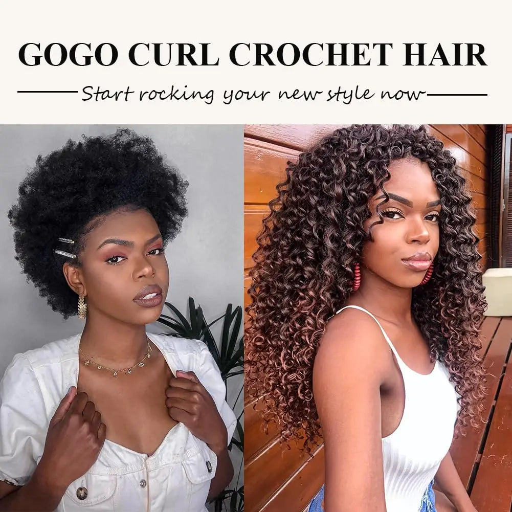 10 Inch Short Synthetic Gogo Curl Crochet Hair for Black Women Beach Curl Crochet Braids Deep Twist Braiding Hair Extensions