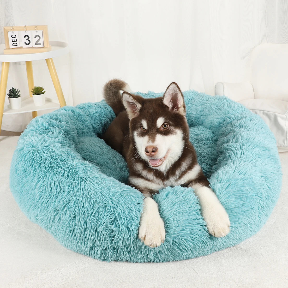 Dog Bed Donut Big Large Round Basket Plush Beds for Dogs Medium Accessories Fluffy Kennel Small Puppy Washable Pets Cat Products