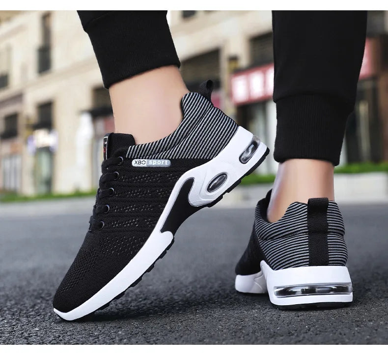 Shoes men new trend men's shoes breathable lace-up running shoes Korean version light casual sports shoes