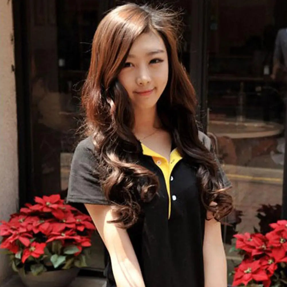 Synthetic Fashionable Straight Curled Wig Combined With Long Wave Curled Wig For Women's Heat-resistant Wig