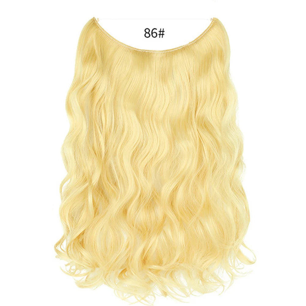 No Clip Synthetic Wave Hair Extensions Invisible Curly wig  Accessorie Hairpieces Heat Resistant Long Hair For Women  Hairextens