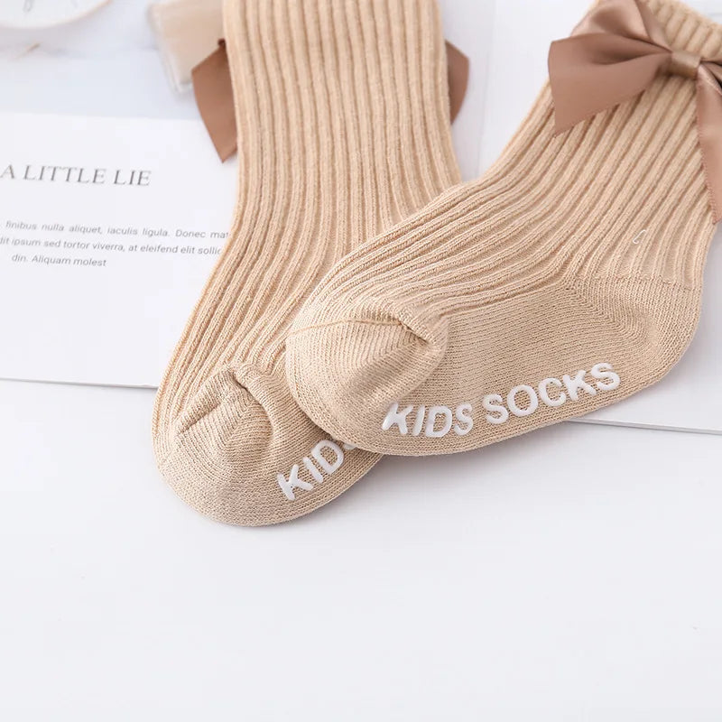 Baby Accessories Newborn Big Bow Floor Socks Infant Children Socks Kids Four Seasons Non-slip Cotton Socks Toddler Girls Clothes