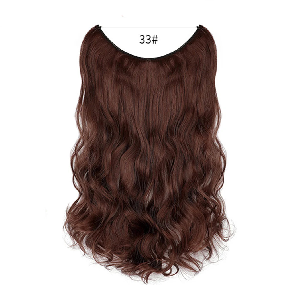 No Clip Synthetic Wave Hair Extensions Invisible Curly wig  Accessorie Hairpieces Heat Resistant Long Hair For Women  Hairextens