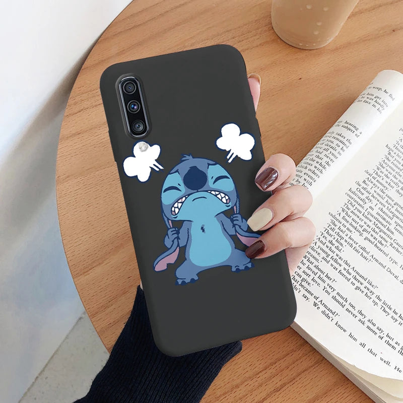 For Samsung Galaxy A70 A50 A50S A30S Camera Protect Soft Cover Silicone Cute Cartoon Lilo Stitch Case Funda For Samsung A 50 Bag