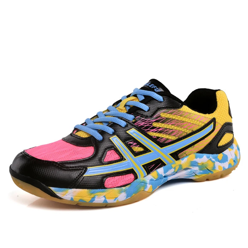 Women and Men Sports Shoes Professional Badminton Shoes Comfortable Breathable Tennis Shoes Shock Absorbing Volleyball Shoes Men