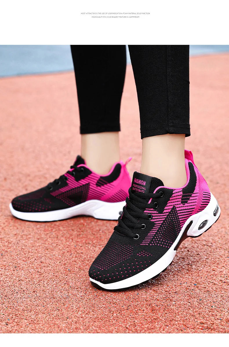 Sports shoes Women's new women's shoes summer large size casual comfortable breathable lace-up sports running shoes