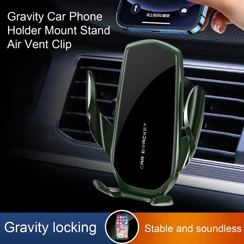 Universal Gravity Car Phone Holder Air Vent Hook Phone Mount 360-Degree Rotation Smart Phone Holder for Car One-Hand Placement