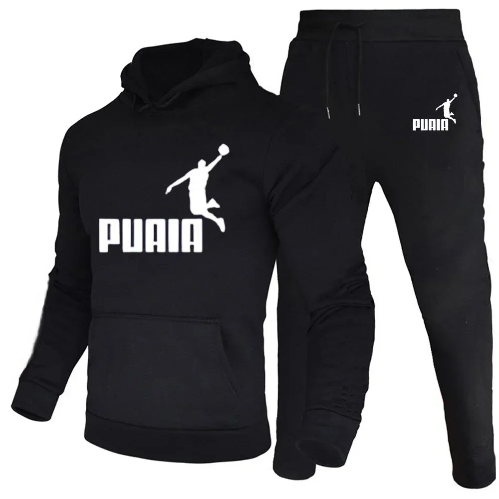 Men's Casual Sports Tracksuits Fashion Hoodies +Pants Suit Outdoor Running Fitness Sportswear Autumn Winter Male Fleece Clothing