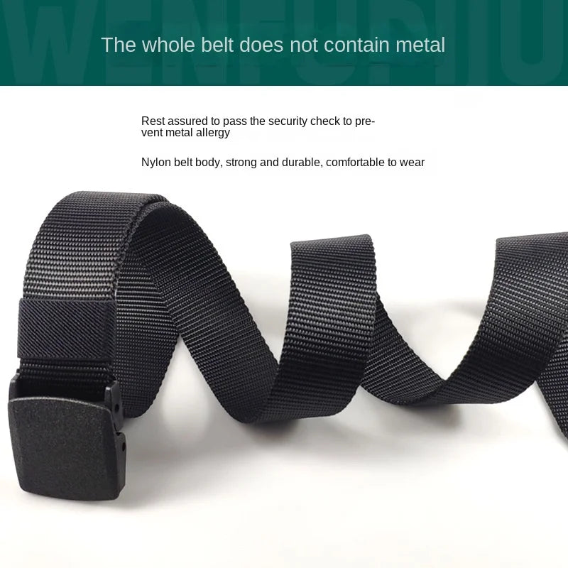 Black  Green White Red Blue Men Automatic Buckle Nylon Belt Waist Canvas Belts Outdoor Strap Travel Sports Belt for Women