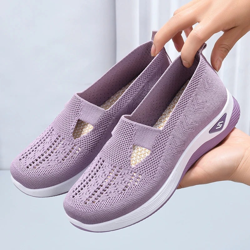 Summer New Comfort Casual Women's Shoes New Fashion Soft Sole Breathable Hollow Out Flat Shoes for Women Zapatos De Mujer