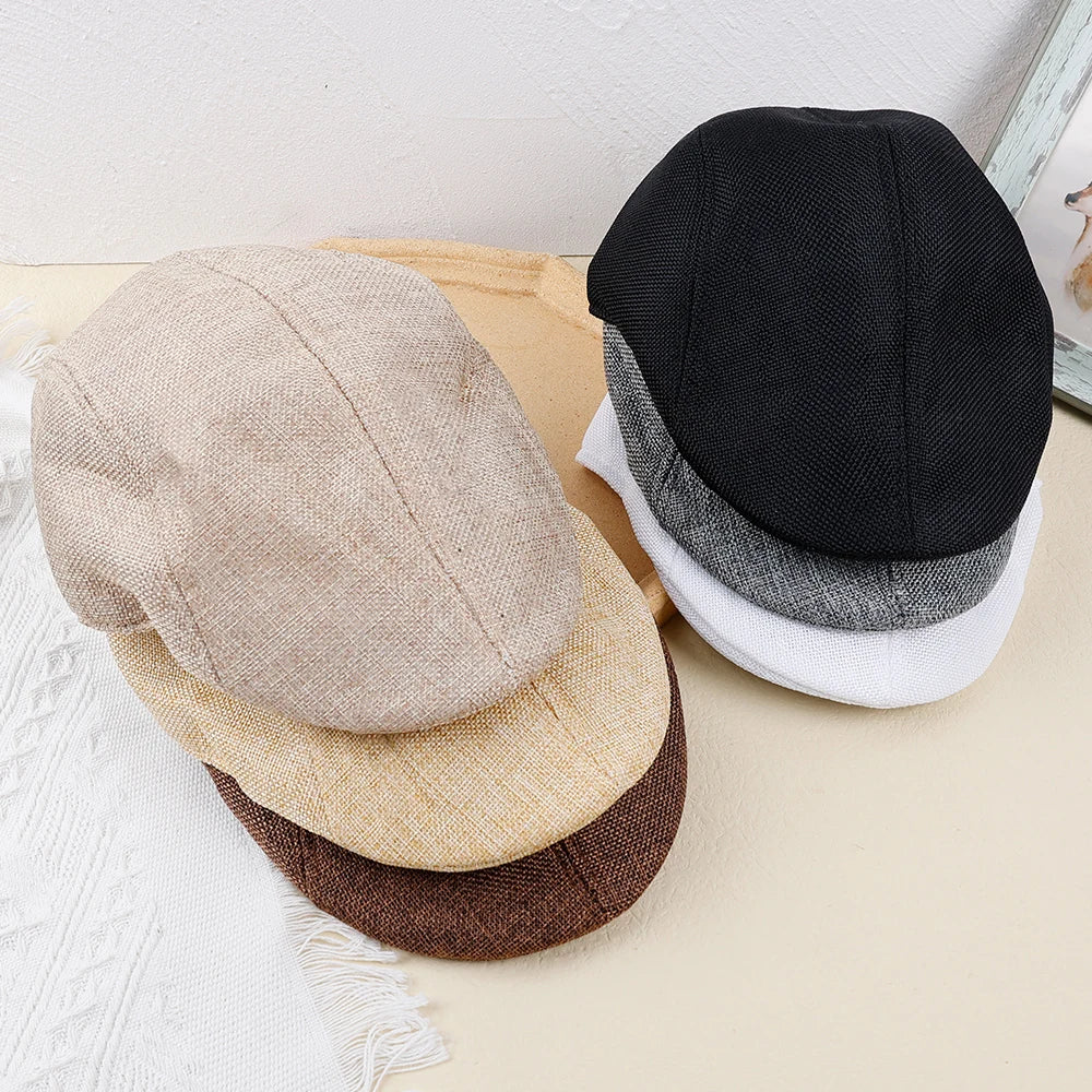 New Men Berets Spring Autumn Winter British Style  Beret Hat Retro England Hats Male Hats Peaked Painter Caps for Dad