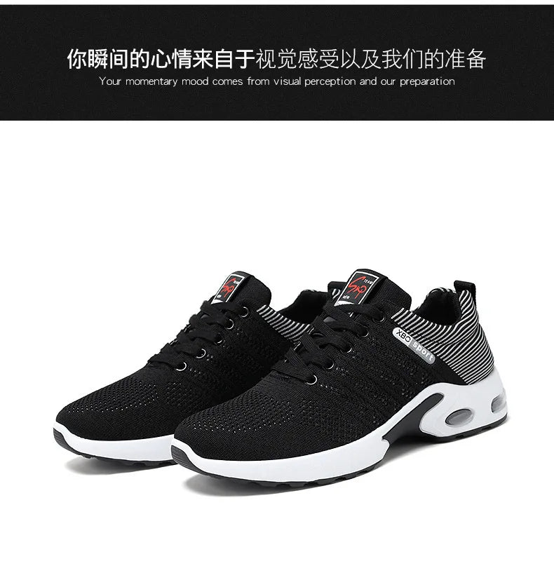 New Trendy Fashion Shoes Men's Breathable Lace-Up Running Shoes Light Casual Sports Wear Resistant Mesh Shoes