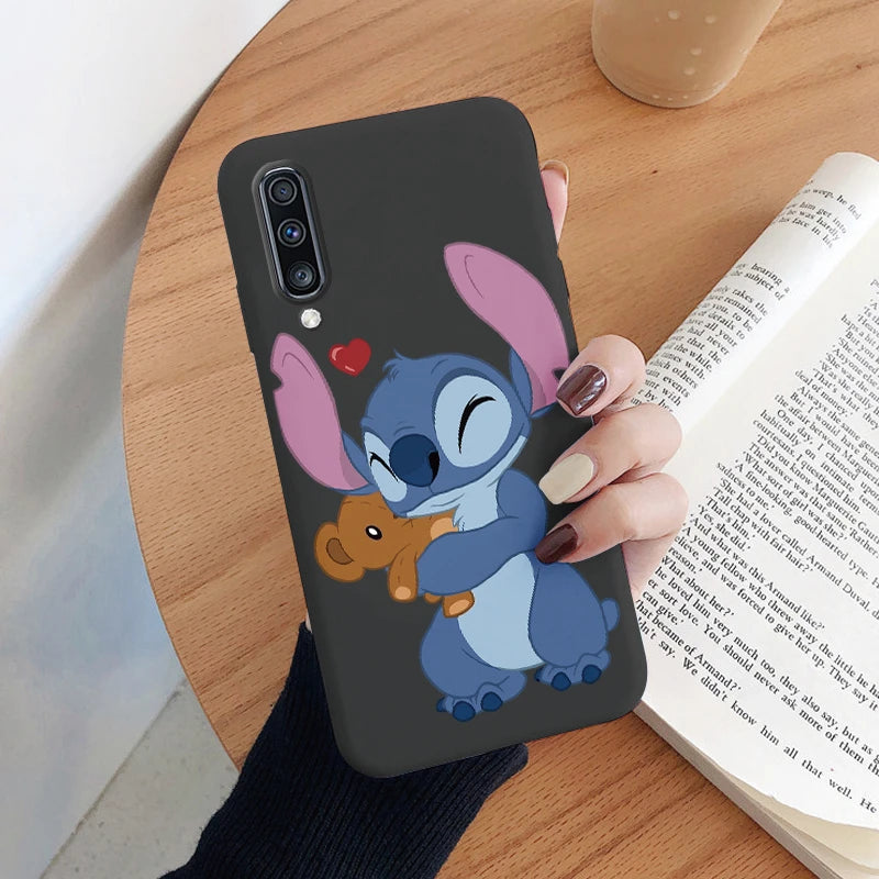 For Samsung Galaxy A70 A50 A50S A30S Camera Protect Soft Cover Silicone Cute Cartoon Lilo Stitch Case Funda For Samsung A 50 Bag